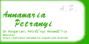 annamaria petranyi business card